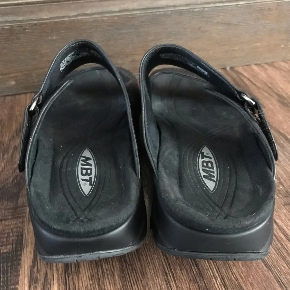 MBT Black Sandals womens Leather Comfort  Size 7.5